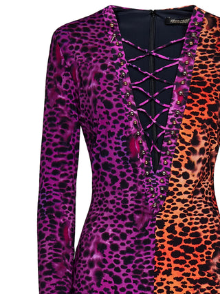 Roberto Cavalli Murena-print stretch jersey mini dress