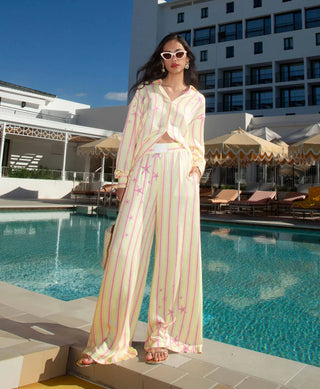 HOMIÉS Marbella STRIPES WOMAN SET YELLOW PINK
