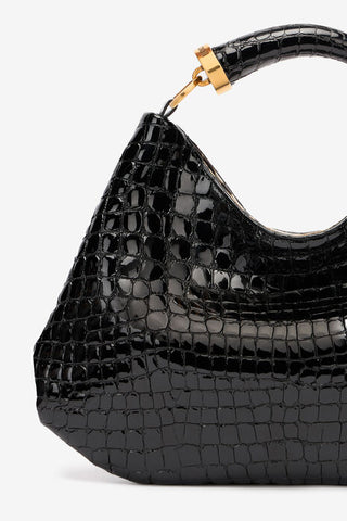 Roberto Cavalli Crocodile-Print Hobo Bag
