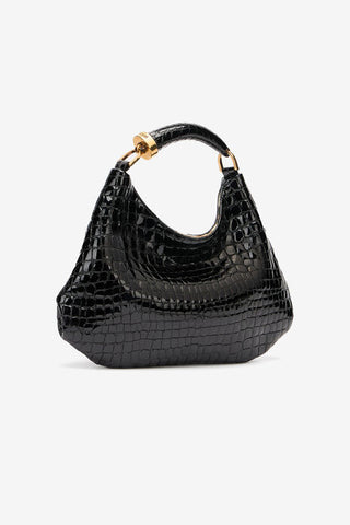 Roberto Cavalli Crocodile-Print Hobo Bag