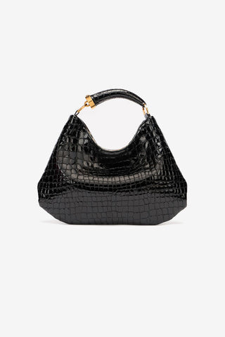 Roberto Cavalli Crocodile-Print Hobo Bag