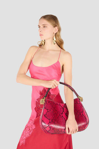 Roberto Cavalli Python-Print Hobo Roar Bag