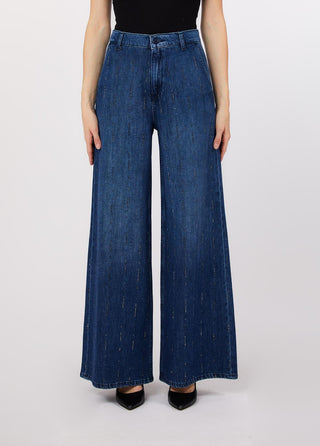 LIU JO Flared jeans with rhinestones