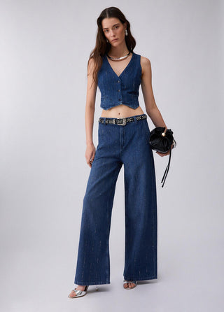 LIU JO Flared jeans with rhinestones