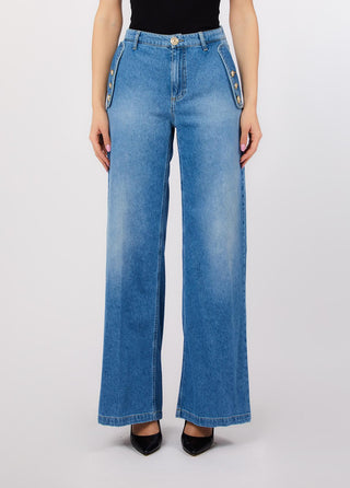 LIU JO button-detail wide-leg trousers