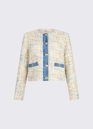 LIU JO Bouclé jacket with denim details