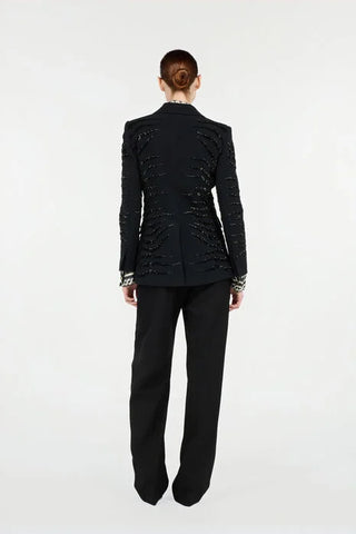 Roberto Cavalli Black Jacket with Zebra Sequin Pattern