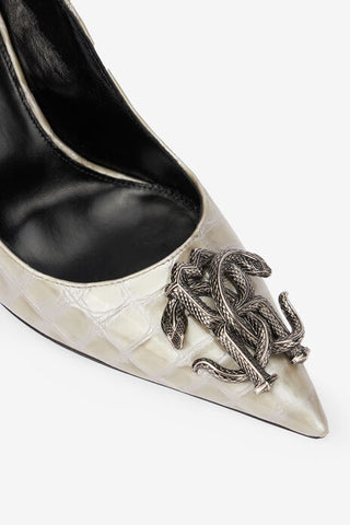 Roberto Cavalli Pumps With Mirror Snake Monogram