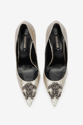 Roberto Cavalli Pumps With Mirror Snake Monogram