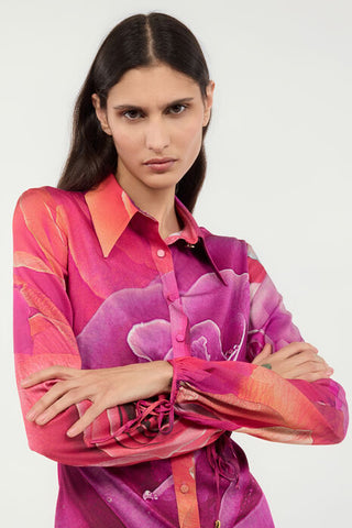 Roberto Cavalli Mini Dress With Garden Rose Print