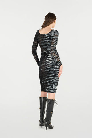 Roberto Cavalli Dress With Tiger Skin And Zebra Motif