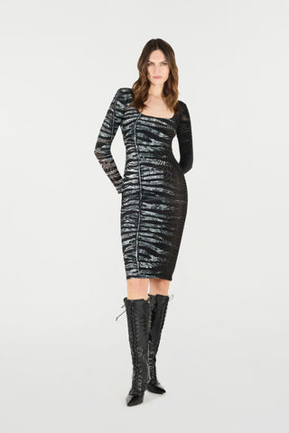 Roberto Cavalli Dress With Tiger Skin And Zebra Motif