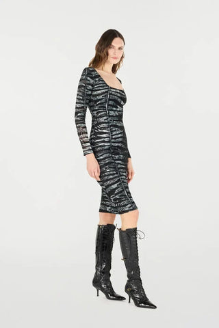 Roberto Cavalli Dress With Tiger Skin And Zebra Motif
