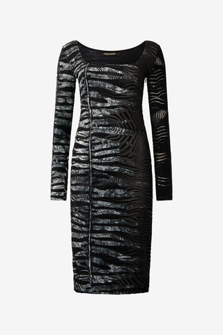 Roberto Cavalli Dress With Tiger Skin And Zebra Motif
