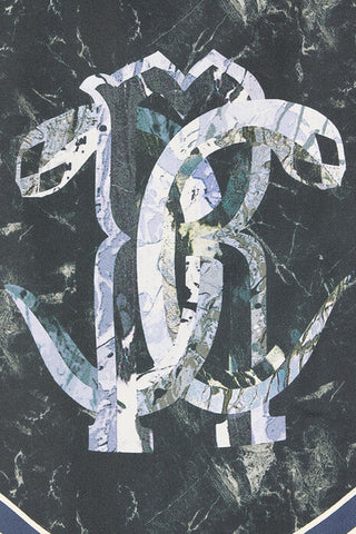 Roberto Cavalli T-Shirt With Mirror Snake Monogram And Marble Print