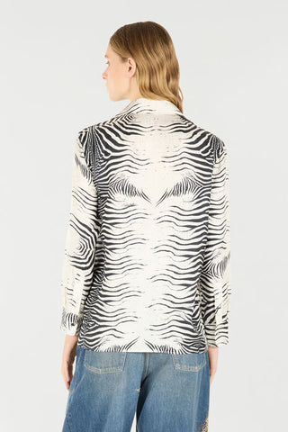 Roberto Cavalli Zebra-Print Silk Shirt