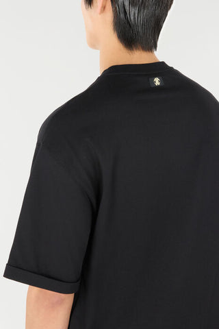 Roberto Cavalli Rose-Print T-Shirt With Logo