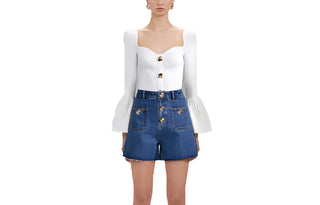 SELF PORTRAIT Knitwear Square Collar Moderate Base Layer