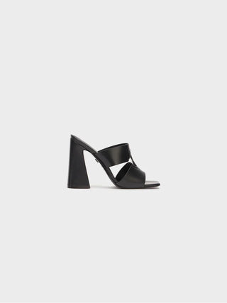 Roberto Cavalli Women's Laminated Mules With Maxi Heels
