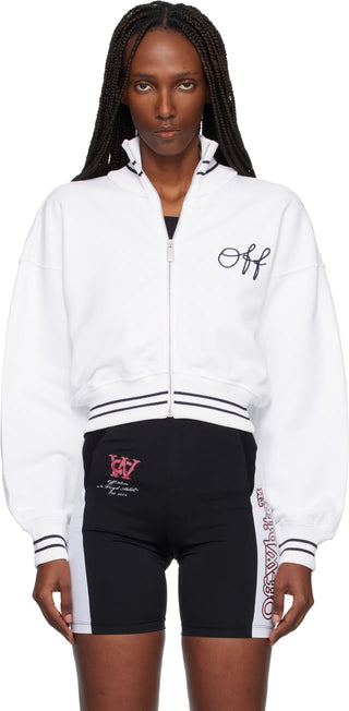 OFF WHITE hite White Script Logo Regular Zip-Up Jacket