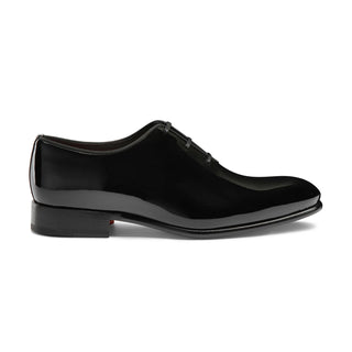 SANTONI Men's black patent leather Oxford shoe