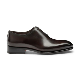 SANTONI Men's polished brown leather Oxford shoe