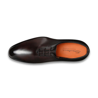 SANTONI Men's polished brown leather Oxford shoe