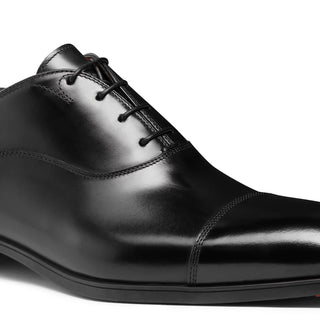 SANTONI Men's black leather Oxford shoe