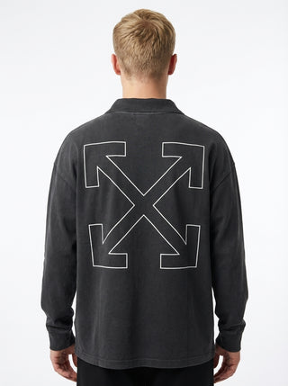 OFF WHITE OUTLINE ARROW FLEECE POLO
