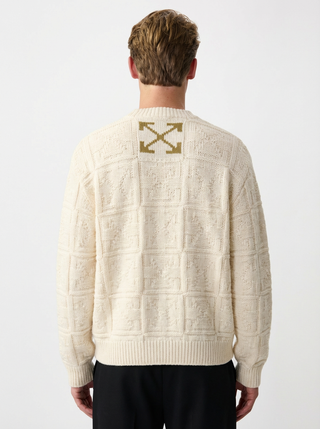 OFF WHITE ARROW AO 3D STITCH KNIT CREWN