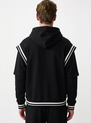 OFF WHITE GOTHIC OW FLEECE VARSITY HOOD