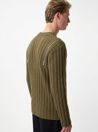 OFF WHITE OFF STAMP RIB SIDE ZIP KNIT C BEECH&nbsp;