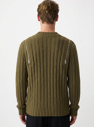 OFF WHITE OFF STAMP RIB SIDE ZIP KNIT C BEECH&nbsp;
