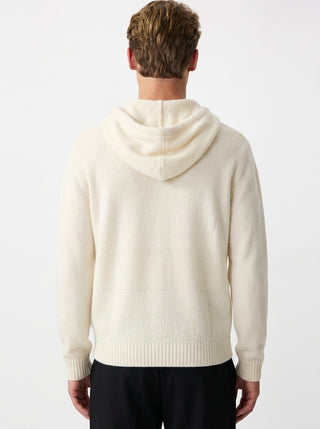 OFF WHITE STAIRWAY LOGO STRIP KNIT HOOD