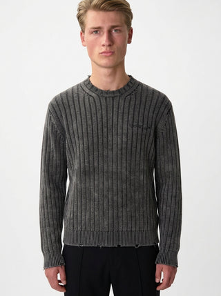 OFF WHITE INK ARROW RIB KNIT CREWNECK VINTAGE BLAC