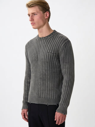 OFF WHITE INK ARROW RIB KNIT CREWNECK VINTAGE BLAC