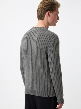 OFF WHITE INK ARROW RIB KNIT CREWNECK VINTAGE BLAC