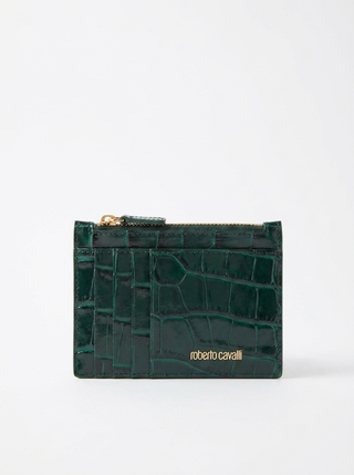 Roberto Cavalli Cardholder with crocodile print