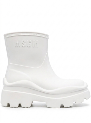 MSGM logo-embossed ankle boots