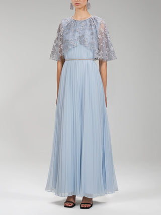 SELF PORTRAIT EMBROIDERED BLOSSOM CAPE MAXI DRESS