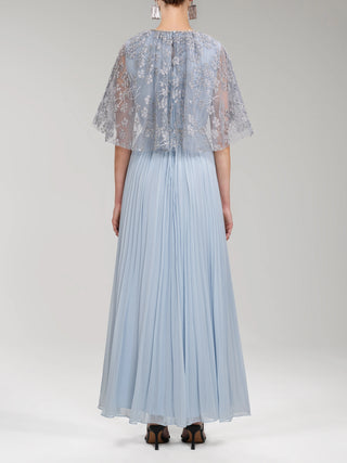 SELF PORTRAIT EMBROIDERED BLOSSOM CAPE MAXI DRESS