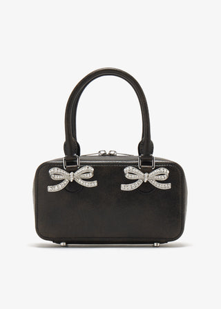 SELF PORTRAIT BLACK DISTRESSED LEAHTHER MINI TOTE BAG