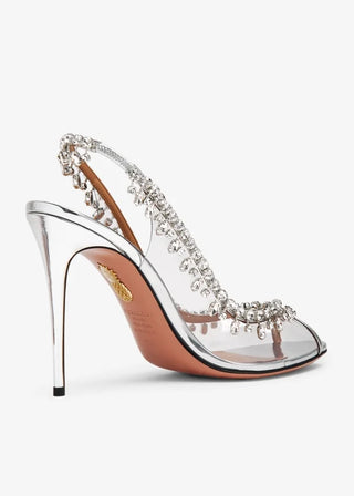 AQUAZZURA  Shoes CRYSTAL SANDAL 102 SLIVER